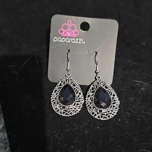 Paparazzi Black and Silver Teardrop Earrings